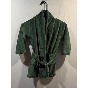 Kids Leveret Fleece Robe Size 4 Years Green